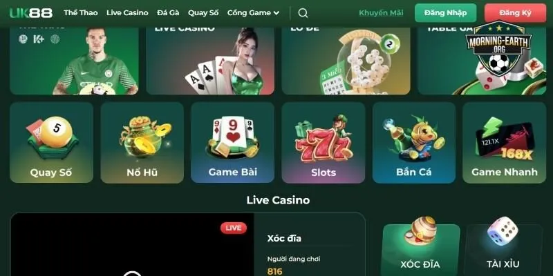 Giao Diện Web UK88 - Hiện Đại, Thân Thiện Người Dùng