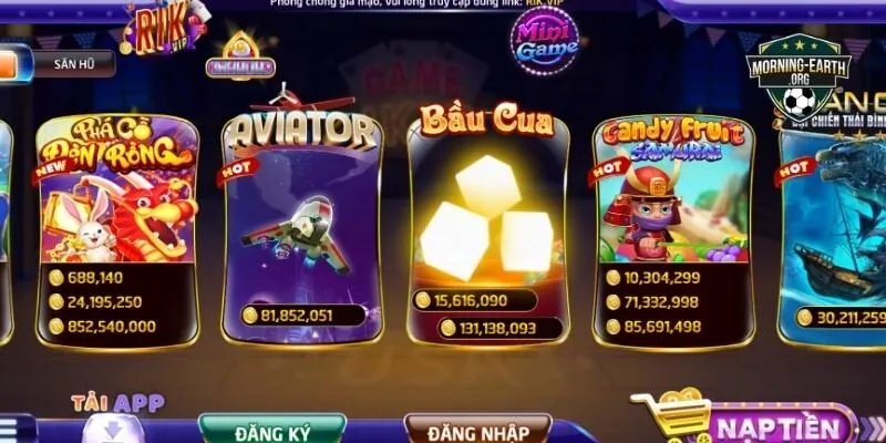 Đa dạng các trò chơi cá cược tại RIKVIP